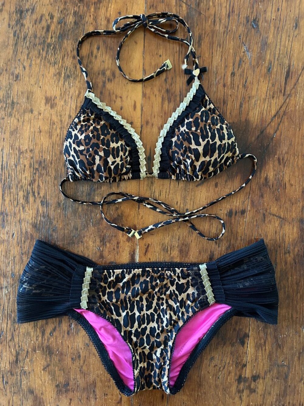 Vintage Betsey Johnson Leopard Bikini Set